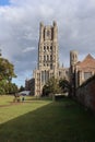 Ely Cathedral with Cloudy Background Royalty Free Stock Photo
