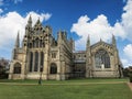 Ely Cathedral view with blue sky England, December 2019 Royalty Free Stock Photo
