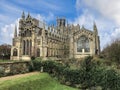 Ely Cathedral view with blue sky England, December 2019 Royalty Free Stock Photo