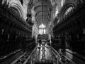 Ely Cathedral interior in black and white Royalty Free Stock Photo