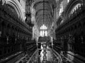 Ely Cathedral interior in black and white Royalty Free Stock Photo