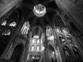 Ely Cathedral interior in black and white Royalty Free Stock Photo