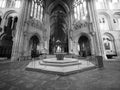 Ely Cathedral interior in black and white Royalty Free Stock Photo