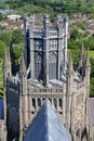 ELY, UK - MAY 26, 2017: The Cathedral - Close-up on the Octagon and Lantern Towers