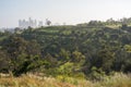 Elysian Park and Los Angeles skyline. Royalty Free Stock Photo