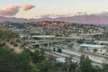 Elysian Valley and San Gabriel Mountains at sunset