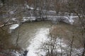 Elz lake below Pyrmont in snow mealting season