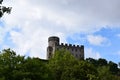 Roes, Germany - 08 16 2022: Burg Pyrmont behind the trees