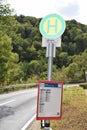 Roes, Germany - 08 16 2022: Bus stop for the castle