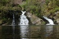 Elzbach waterfall on a walking trail Royalty Free Stock Photo