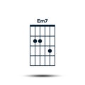 Em7, Basic Guitar Chord Chart Icon Vector Template Royalty Free Stock Photo