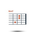 Em7, Basic Guitar Chord Chart Icon Vector Template Royalty Free Stock Photo