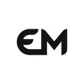 EM Letter Logo Design With Simple style