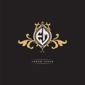 EM Logo Monogram Ornamental Geometric Vintage Style