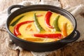 Ema Datshi Bhutanese Chili and Cheese Stew closeup in the pan. horizontal Royalty Free Stock Photo