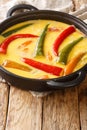 Ema datshi is among the most famous dishes in Bhutanese cuisine it is made from hot chili peppers and cheese closeup in the pan. Royalty Free Stock Photo