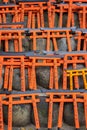 Ema prayer tables with unique Torii gates boards at Fushimi Inari Taisha Temple Royalty Free Stock Photo