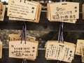 Ema, wooden prayer tablets Royalty Free Stock Photo