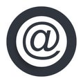 Email address icon flat vector round button clean black and white design concept isolated illustration Royalty Free Stock Photo