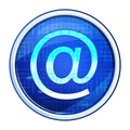 Email address icon futuristic blue round button vector illustration Royalty Free Stock Photo