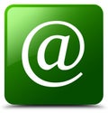 Email address icon green square button Royalty Free Stock Photo