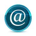 Email address icon elegant glass blue round button vector design illustration Royalty Free Stock Photo