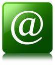 Email address icon green square button Royalty Free Stock Photo