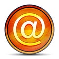 Email address icon shiny bright orange round button illustration