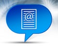Email address page icon blue bubble background Royalty Free Stock Photo