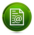 Email address page icon glassy green round button illustration Royalty Free Stock Photo