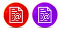Email address page icon glossy round buttons illustration Royalty Free Stock Photo