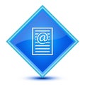 Email address page icon isolated on special blue diamond button illustration Royalty Free Stock Photo