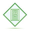 Email address page icon modern abstract green diamond button Royalty Free Stock Photo