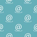 Email address pattern seamless blue Royalty Free Stock Photo