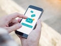 Email app on smartphone screen. You receive a message, New message is received Royalty Free Stock Photo