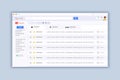 Email Application web page design template, modern user interface and content mockup
