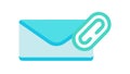 Email with Attachment or File Included Icon, vector design Generative AI Royalty Free Stock Photo