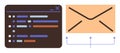 Email Automation Concept with Code Window and Envelope Highlighting Workflow Process Royalty Free Stock Photo