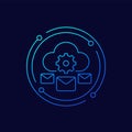 email automation and SaaS icon, linear design