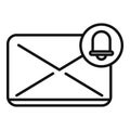 Email bell icon outline vector. Subscribe message