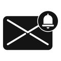 Email bell icon simple vector. Subscribe message