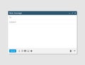Email blank template internet mail frame interface for mail message Royalty Free Stock Photo
