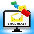 Email Blast Newsletter Promotion Delivering 3d Illustration