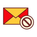 Email Block Flat Colored Icon for Restricted Messaging and Privacy Royalty Free Stock Photo