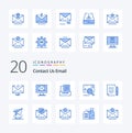 20 Email Blue Color icon Pack like write mail outbox letter find