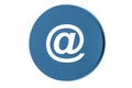 Email circle web glossy icon. Mail button icon. Email Blue Button isolated on white. high resolution Royalty Free Stock Photo