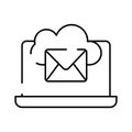Email cloud computing laptop communication technology icon Royalty Free Stock Photo