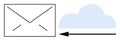 Email Cloud Storage and Transfer Concept with Arrow Indicating Data Flow Between Letter and Cloud Royalty Free Stock Photo