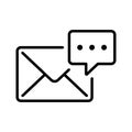 Email and comment feedback icons in line style