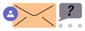 Email communication concept with user profile and query in speech bubble Royalty Free Stock Photo